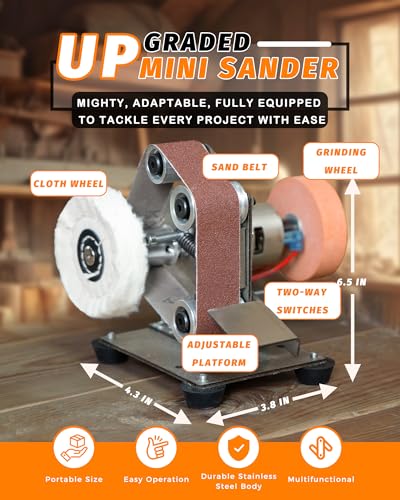 Multifunctional 7 Adjustable Speed Electric Knife Sharpener Mini Belt Sander, DIY Woodworking & Metal Working Supplies
| Power Belt Sanders for Woodworking & Metal Working Mini Belt Sander, Ideal for knife making, 7 Speed Adjustable Knife Sharpener