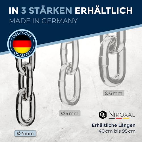 Kettenwürger für Hunde mit Kopfumfang 46-51 cm aus Edelstahl V4A Hundekette mit Zugstop Kettenhalsband kurzgliedrig 4mm dick und 60 cm Gesamtlänge