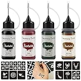 Bestatoo Temporary Tattoo Kit,Fake Tattoos Semi Permanent Tattoo Gel for DIY Body Painting Fake Frec