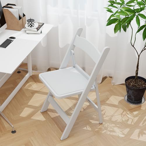 Real Relax White Resin Folding Chairs with Cushion - Comfortable Foldable Plastic Chair - Stackable Chairs with Padded Seats - Indoor/Outdoor Folding Chairs for Events(4 Pack) by Real Relax - Image 5