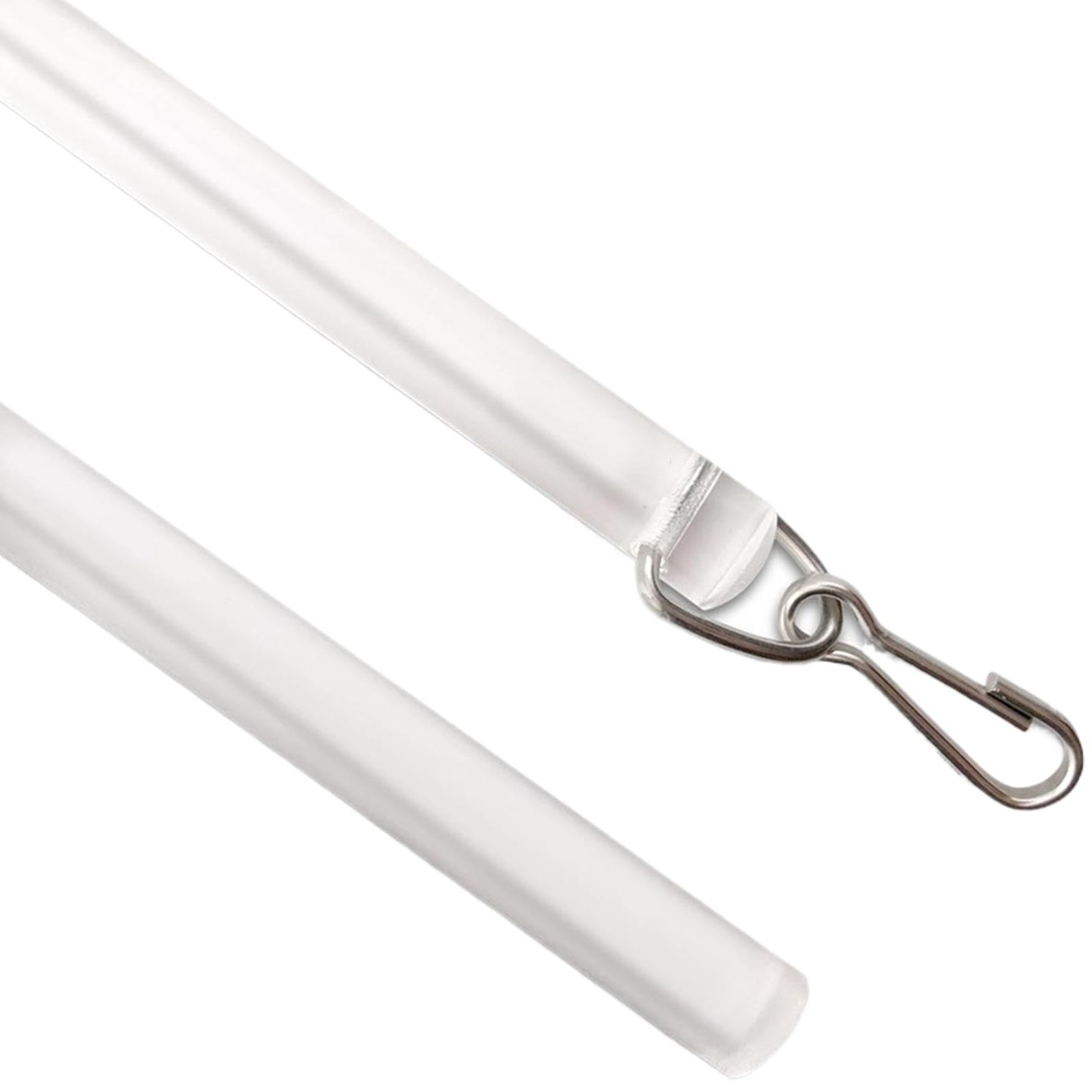 2 Bacchette Per Tende In Plastica Trasparente Con Gancio E Impugnatura, Aste Per Tende Verticali