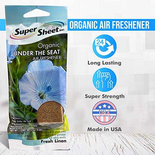 Image of Super Sheet, Organic Under the Seat Car Air Freshener, Long Lasting Fragrance, Fresh Linen Scent
