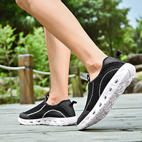 Good Studios Men Mesh Water Shoes Quick Dry Slip-On Aqua Shoes For Swimming Pool Beach Walking Running Exercise, Black, 14 Women/12 Men #TOP5