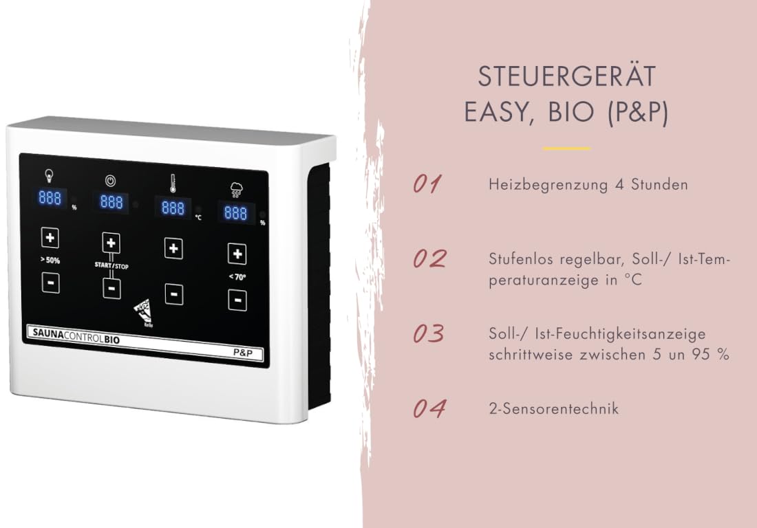 Karibu Steuergerät Easy Bio Plug & Play schwarz, B x T x H: 32,5 x 24 x 13 cm, für Saunaöfen