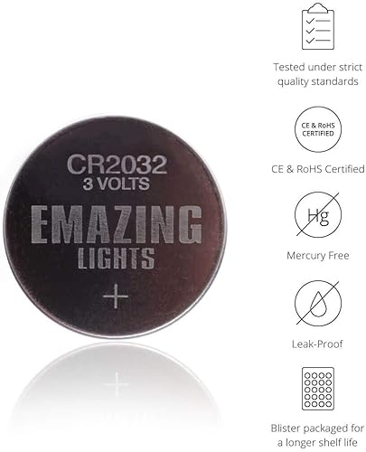 Miniatura 4 de EmazingLights Pilas CR2032 de litio de 3 voltios, batería de botón de 3 V (paquete de 20)