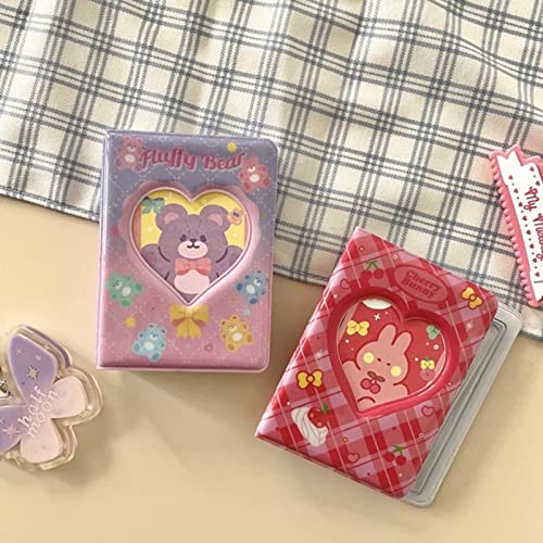 runrayay 3 Inch Mini Photocard Album, Red Heart Hollow Photo Holder, Kpop Photocard Binder for Fujifilm Instax Camera 40 Pockets - Image 4