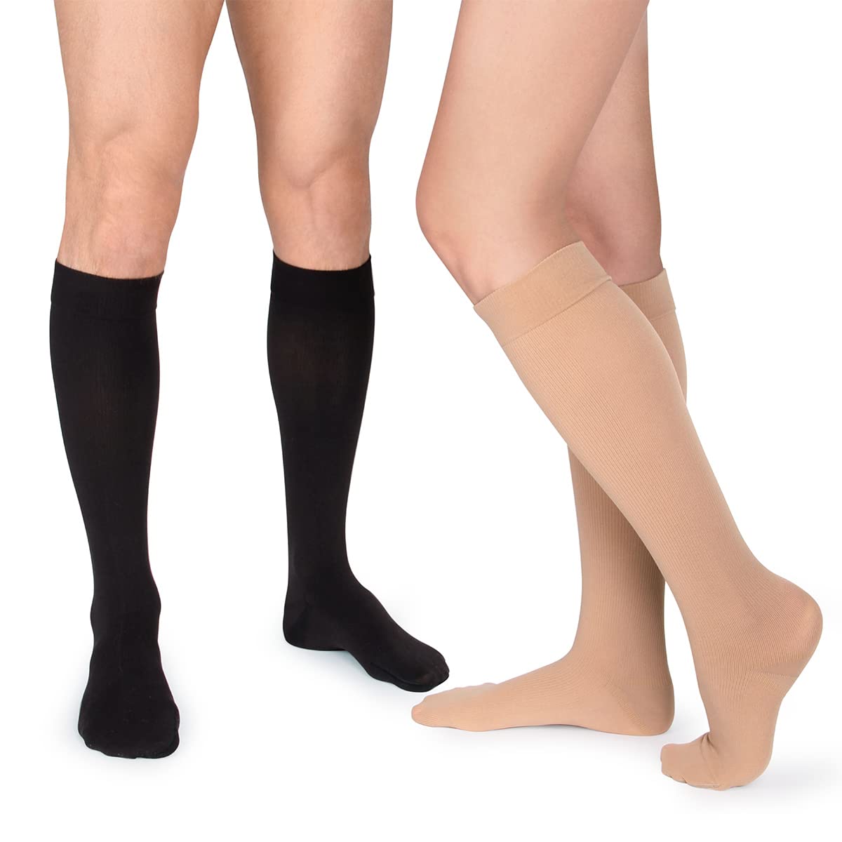 Lot de 6 Paires Chaussettes de Compression Contention pour Hommes et Femmes, pour Running, Sport, Cyclisme, Voyage en Avion et Grossesse de Maternité, Récupération