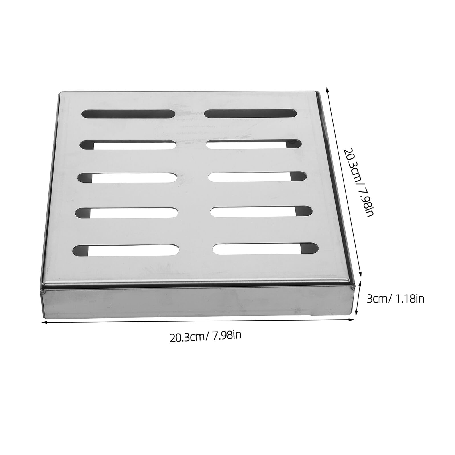 Homoyoyo Rejilla de Drenaje Metálica Resistente de Acero Inoxidable 12x12 Pulgadas (200x200x30 Mm), Cubierta para Canalón Exterior, Sistema de Drenaje para Garaje y Patio, Protección