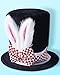 Donetuer White Rabbit Costume Set Including Rabbit Ears Top Hat, Plush Hat, Clock Glasses, Red Bowtie, Gloves for Alice in Wonderland, Halloween, Easter, Christmas, Carnival, Masquerade