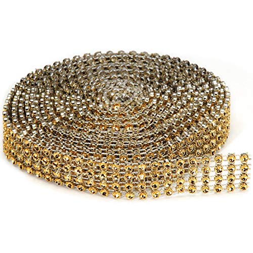 Darice Gold, 4 Row, 3mm x 3 Yards Bling on a Roll