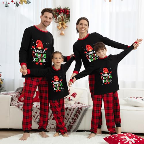 Family Christmas Pajamas Matching Sets Xmas Holiday Pjs Plaid Sleepwear Outfits For Women Men Adults Couples3