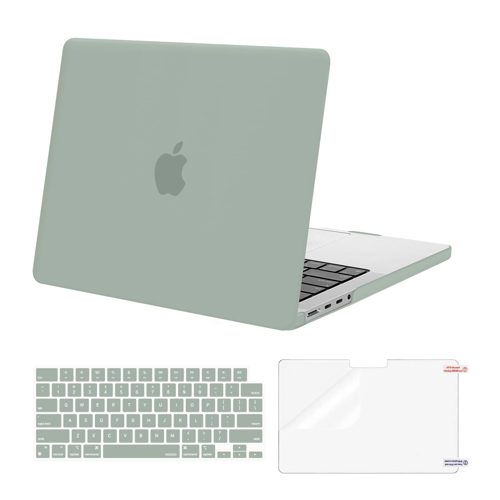MOSISO Compatible with MacBook Pro 14 inch Case 2025 2024 2023 2022 2021 M4 M3 M2 M1 A3112 A3185 A3401 A2918 A2992 A2779 A2442 Pro Max, Plastic Hard Shell&Keyboard Cover&Screen Film, Antique Green