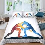 NAOFEKUID Dynamic 3D Printed Wrestling Duvet Cover Microfiber Bedroom Decor Wrestling Bedding Set Soft Breathable Fits Adults Teens Home Single（140x200cm）