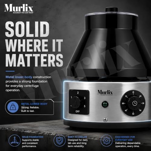 Image of Laboratory Centrifuge Machine with Manual Timer Switch | 3500 RPM High-Speed Clinical Centrifuge | 8 x 15ml Tube Capacity | Shock-Free ABS Body for Blood Separation, PRP & Laboratory Use