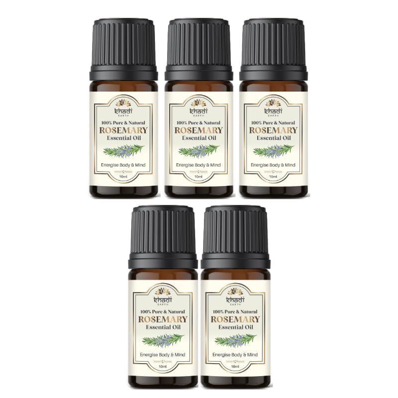 Image of Rosemary Essential Oil for Hair Growth | Essential Oil for Blemish-free & Clear Skin | Natural Hair Nourishing & Soothing Essential Oil - Pack of 5 - (5x10ml)