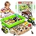 Aprilwolf 69 PCS Farm Sensory Bin Toys Playset, Sandboxes with Sand, Farmer Tractor & Farm Animals Figures Toys for Kids 3 4 5, Gifts for 6 7 Years Old Boys Girls Toddlers