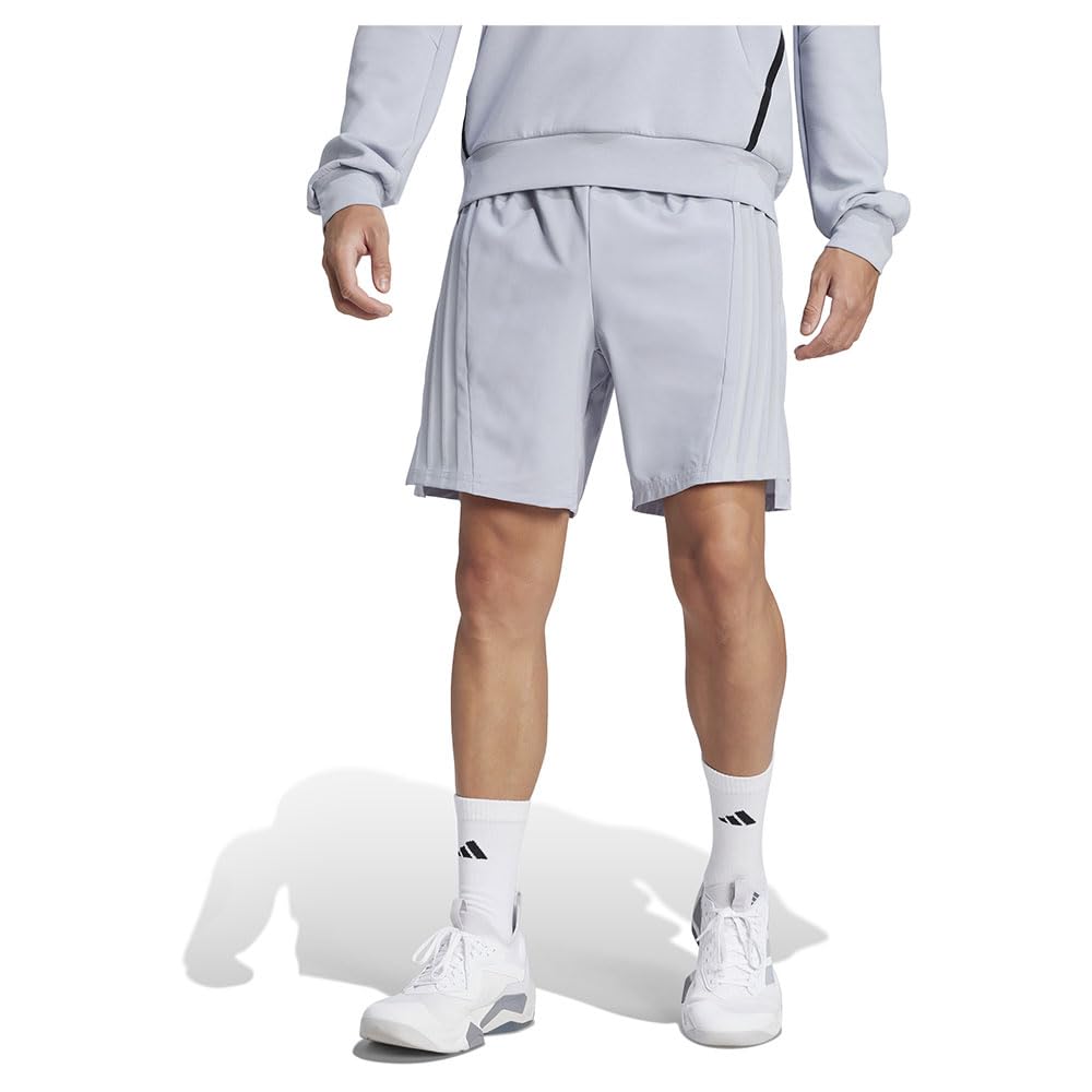 adidas Men's D4T Workout 3 Stripes Shorts, Halo Silver, XXL