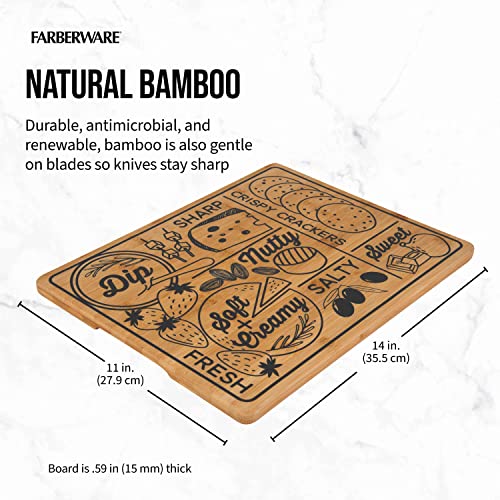 Tabla de cortar de bambú 11x14 pulgadas con asas miniatura 4