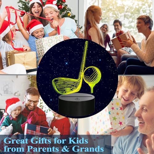 Image of Golf Night Light, Golf Club Gifts, 3D Illusion Lamp with 16 Colors Changing, Timer, 4 Flash Modes and Dimmable, Men Boys Girls Room Decoration, Holiday Xmas Gifts