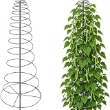 Metall Rankhilfe Spiral Spalier für Kletterpflanzen, 185cm höhenverstellbare Pflanzenstütze, stabile witterungsbeständige Garten Rankhilfe für Tomaten Gurken Bohnen, Innen- und Außenbereich