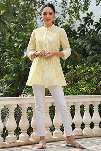 Image of Juniper Black Cambric Floral Print A-Line Tunic with Hair-Band