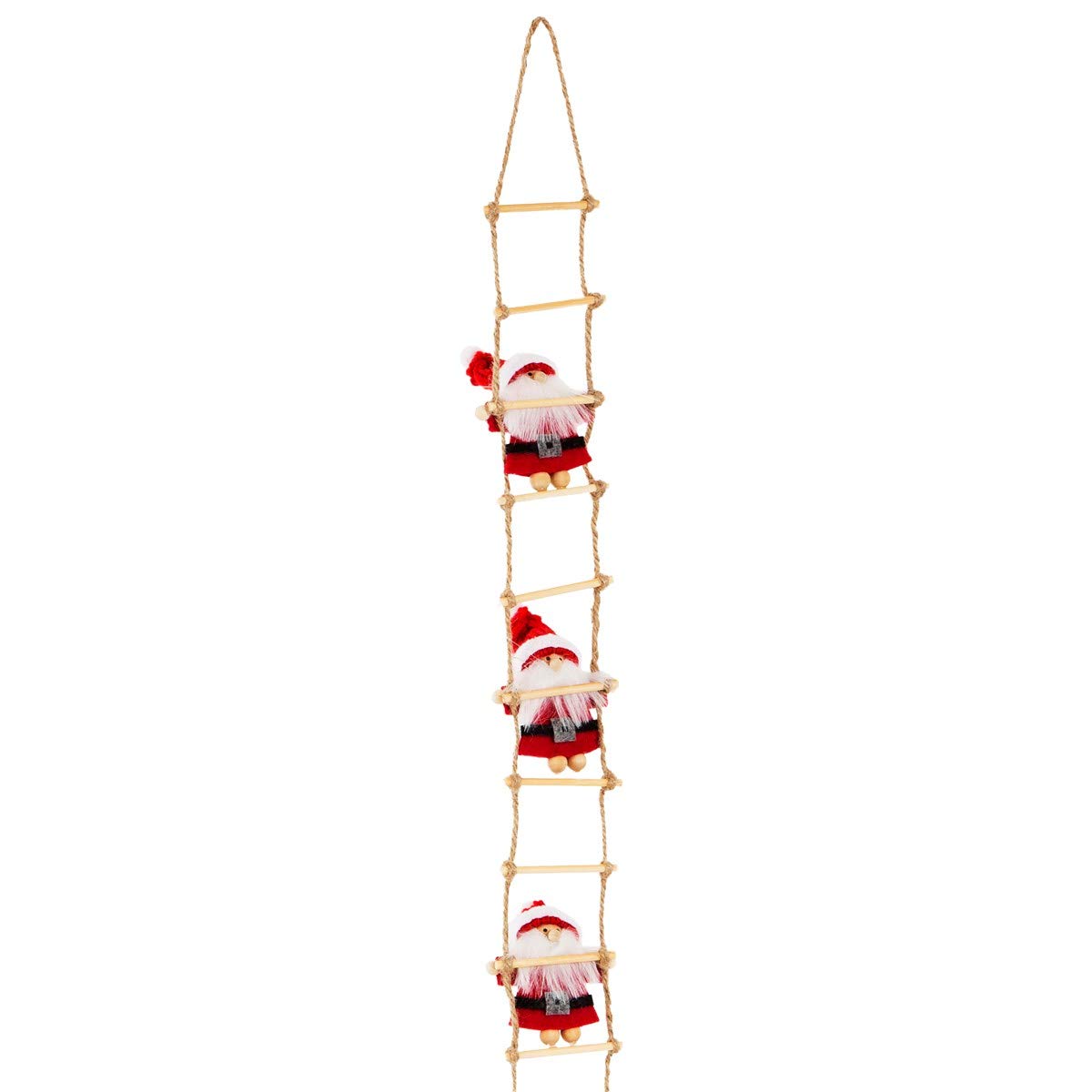 Sass & Belle Red Climbing Santa Ladder Decoration