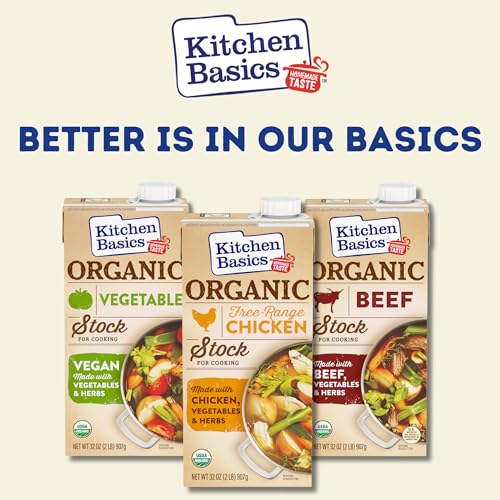 Kitchen Basics Organic Free Range Chicken Stock, 32 oz (Pack of 12) | No Artificial Flavors and Gluten Free |