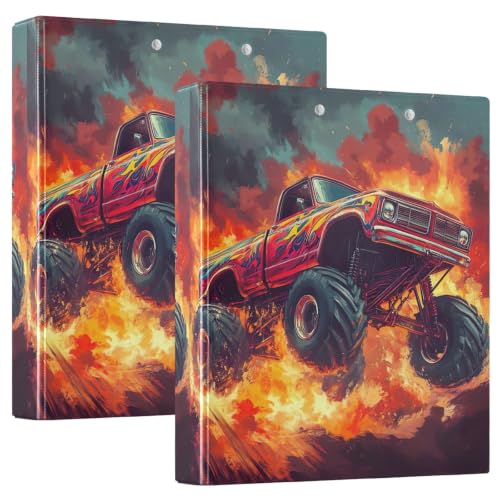 Classeur 3 anneaux Monster Truck pour ranger vos cours sans abîmer les feuilles
