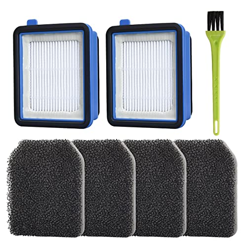 Jajadeal Filter Zubehör für AEG QX7 QX6 QX8-2 Staubsauger, Ersatzfilter für AEG ASKW1 Filter mit 2 Vormotorfilter, 4 Hygienefilter Waschbar, 1 Reinigungsbürste (Kit 2) Cover