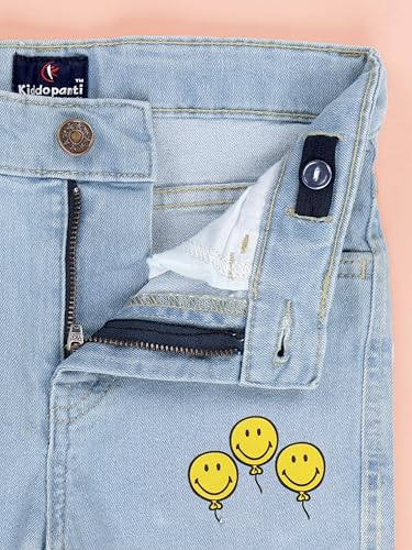 Image of KiddoPanti Boys Regular Fit Denim Pant | Stretch Poly Cotton Denim | Regular Fit Full Length Pant | Back Elasticated & Button with Zip Open Fly