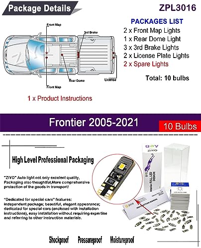 Kit de luz interior LED para Nissan Frontier 2005-2021 miniatura 2