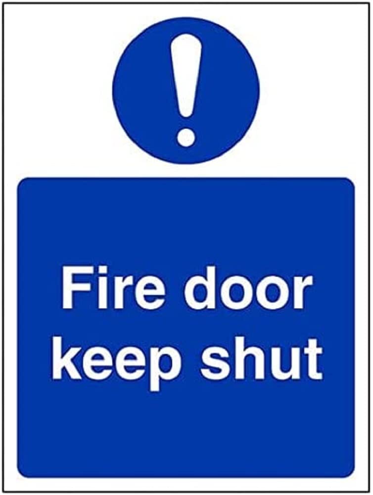 V Safety Fire Door & Mandatory- Fire Door Keep Shut - 150 X 200mm