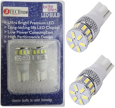 Britelites 2x T10 Extremely Bright 6000K White High Power 4014 18-SMD 168 175 2825 W5W 921 License, Reverse, Trunk, Marker, Parking, Door, Map, Dome Light Bulb