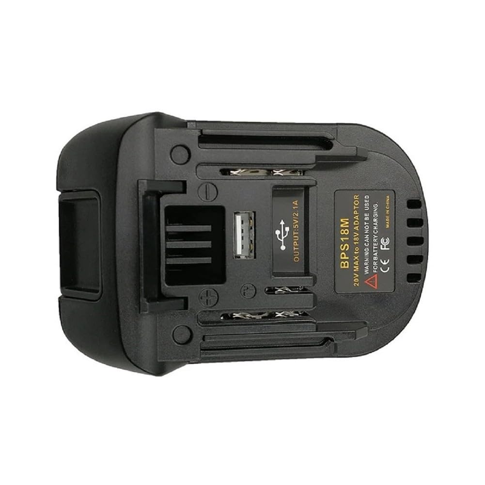 Battery Adapter for Porter Cable, BPS18M Converter BL1830 BL1840 BL1850 BL1860 18V Batteries, with USB Port, Black