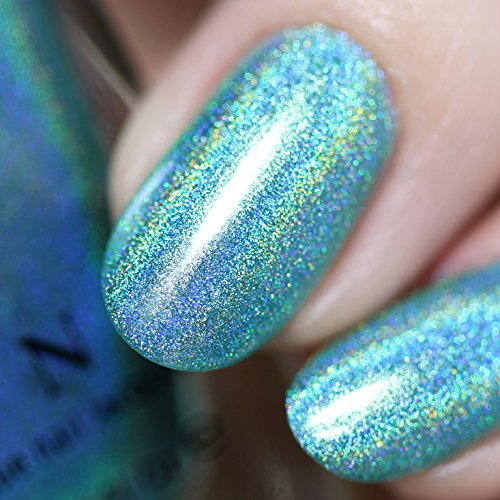 Image of ILNP Aerial View - Aquamarine Ultra Holographic Nail Polish, Chip Resistant Manicure, Long Wear Nail Lacquer, Smooth & Glossy Finish, Non-Toxic, Vegan, Cruelty Free, 12ml