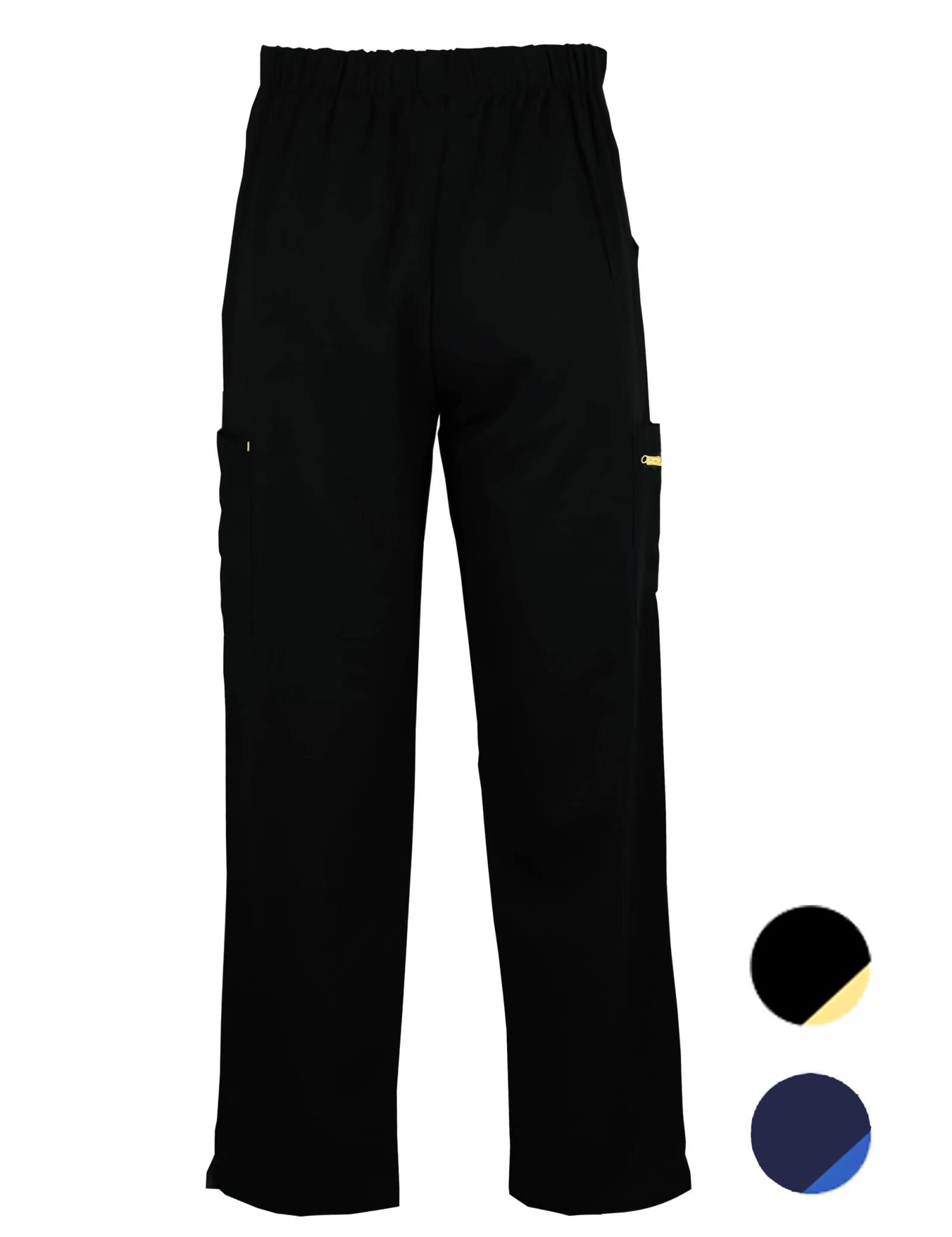 Unisex Pantaloni Medicale Sanitari Elastico 4 Tasche, Pantaloni da Lavoro Uomini e Donne per Medico Infermiere Dentista OSS