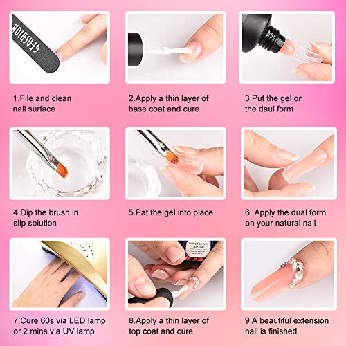Gershion Poly Nail Gel Kit 30ml Nail Builder Gel Extension Nail Gel Kit Trendy Nail Art French Professional Technician Nail Salon Easy DIY for Beginner at Home All-in-One Kit Gift Set S-01 - Thumbnail 7