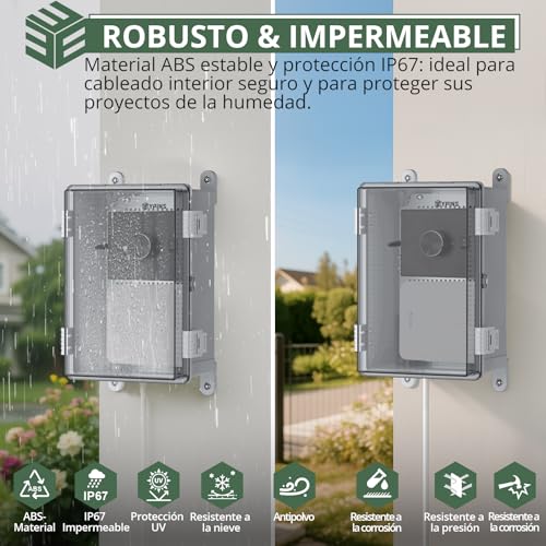 Miniatura 2 de Eypins Caja Estanca Exterior Electrica Impermeable Ip67, Cuadro Eléctrico Superficie Con Carcasa Plástico Abs, Cajas De Empalmes 30 30 17cm, Transparente