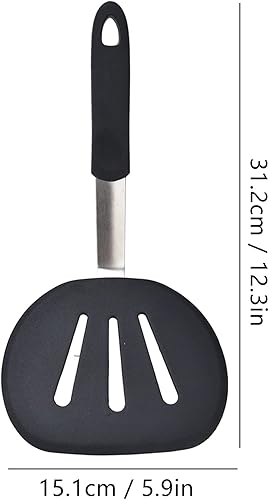Miniatura 2 de Haofy Espátula de silicona flexible, volteador redondo ancho de chef, espátula de calor extra ancha para panqueques, huevos y tortillas