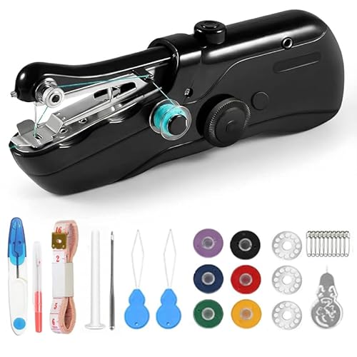 29Pcs/Set Machine à Coudre électrique Portable, Mini Machine à Coudre Main avec Accessoires, Couture Rapide et Facile à Utiliser, pour Bricolage Maison et Réparations Urgentes en Plein Air