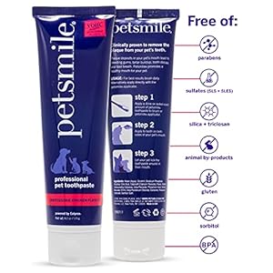 Petsmile professional pet tooth brushing kit  cat  dog toothbrush  toothpaste  control plaque tartar  bad breath  vohc accepted toothpaste  teeth cleaning supplies rotisserie chicken 4 2 oz   cucciolini doodles