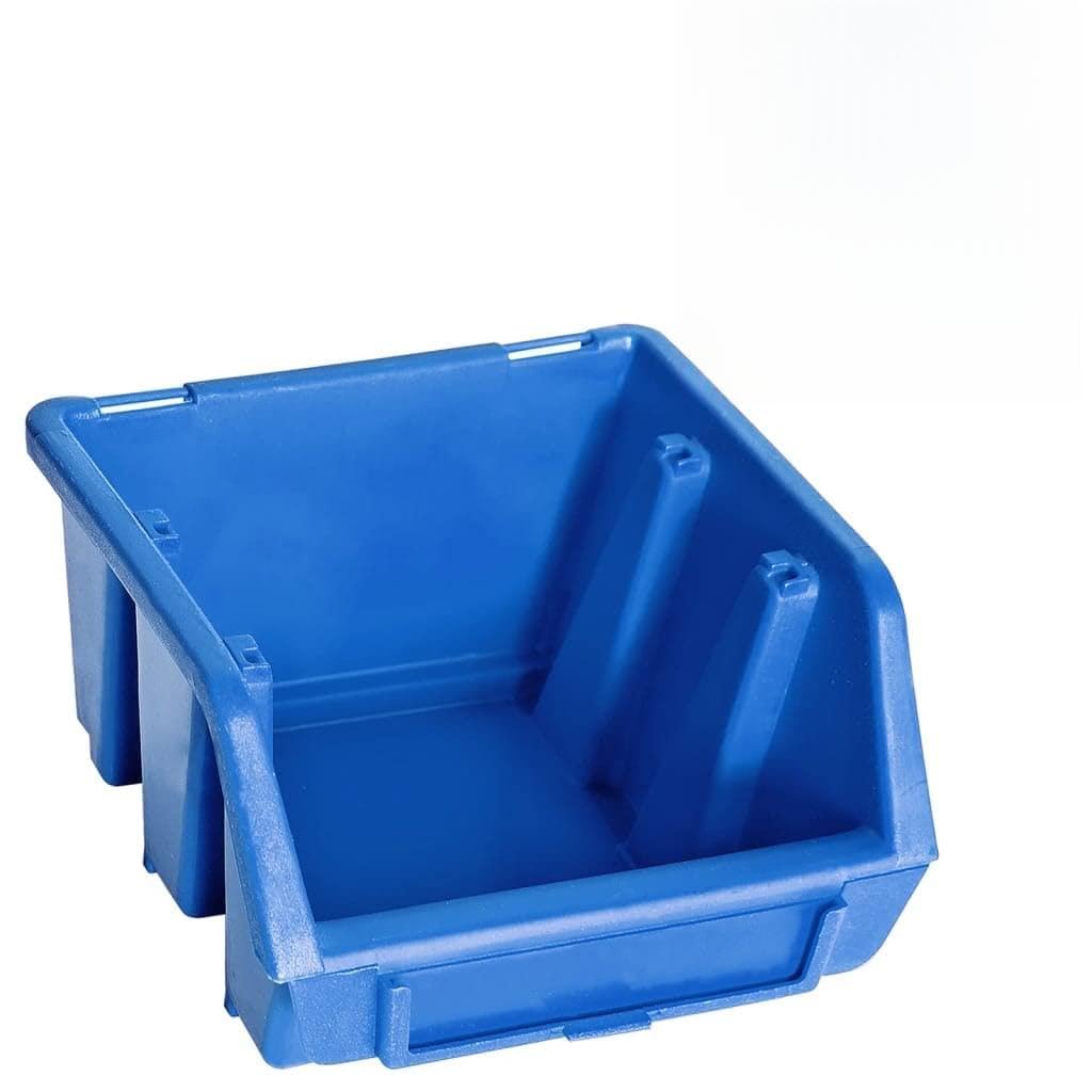 Kit de bacs de stockage en plastique bleu et noir avec 3 panneaux muraux 48 pièces pour atelier garage bricolage rangement outils organisateur visserie compartiments empilables