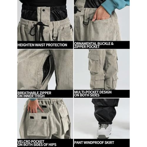 Pantalon de ski ample imperméable chaud et coupe-vent pour l'hiver - 4