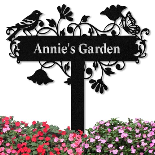 Personalized Garden Signs with Stake, Custom Garden Signs Metal for
