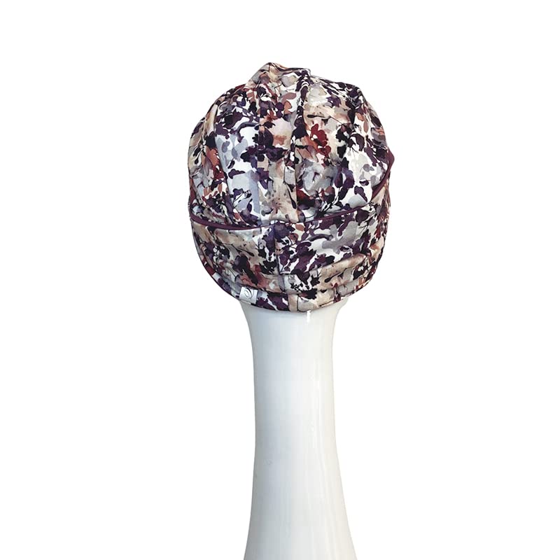 CAREBELL Oncological Turban/Comfort Model Mauve Flowers/Cotton Fabric/Oeko - Image 4