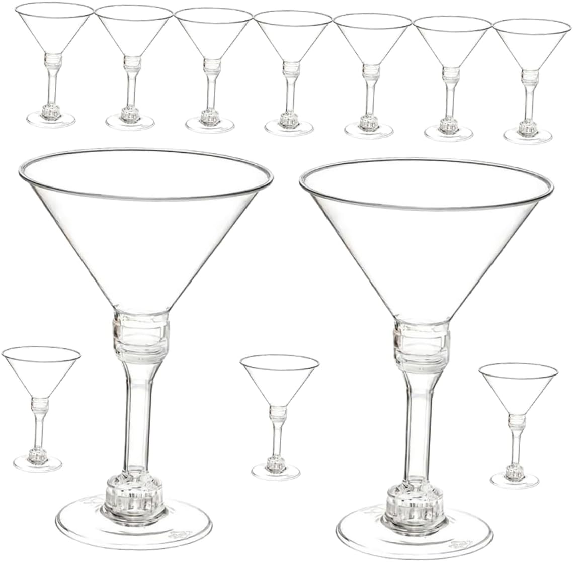 50pcs Unbreakable Plastic Glasses Margarita Cups for Party Camping Outdoor Stemless for Drinks Mousse Dessert