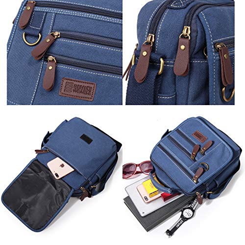 Image of Mens bag Canvas Shoulder Bag Small Messenger Crossbody Bag Work Bag Vintage Multi-function
