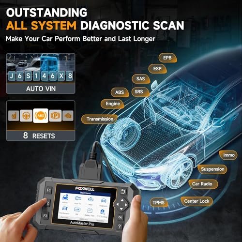 FOXWELL NT624 Elite OBD2 Scanner Upgraded from NT614Elite & NT604Elite Code Reader, All-System OBD2 Scan Tool, 8 Advanced Reset Functions, AutoVIN, Live Data, Lifetime WiFi Free Updates