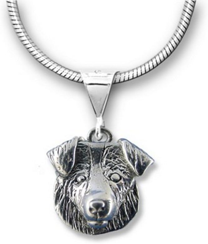 Sterling Silver Australian Shepherd Pendant