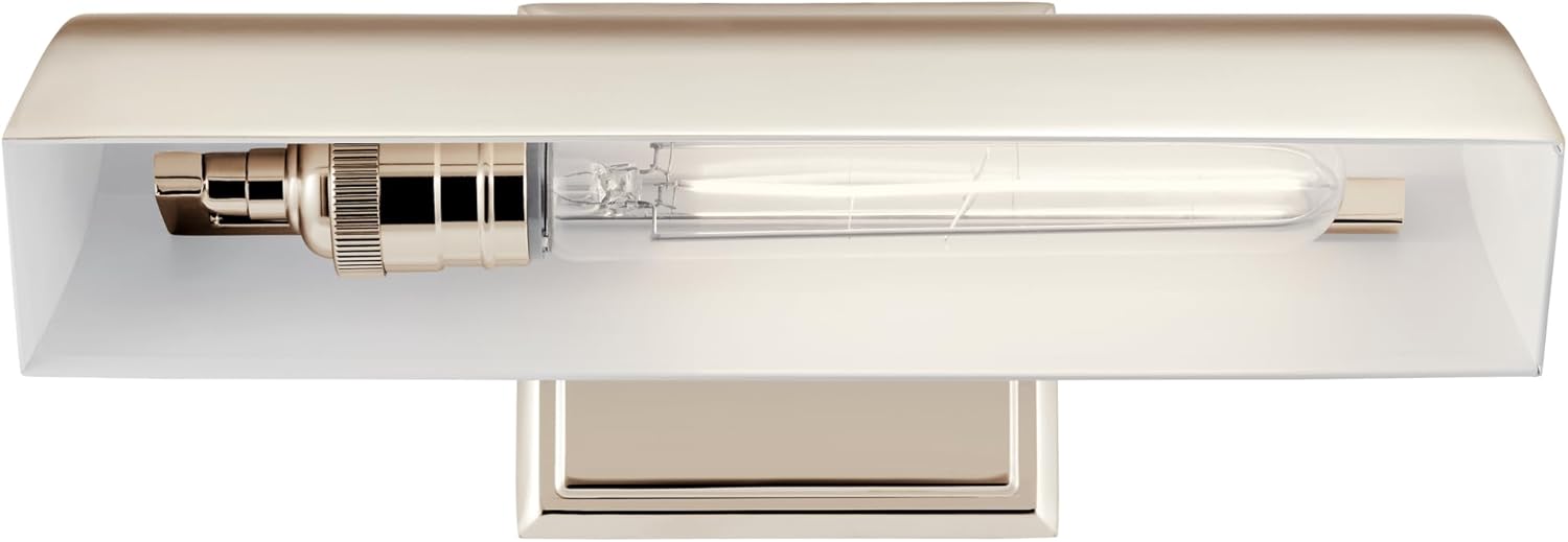 Kichler Carston 1-Light Picture Light, Updated Traditional Light in Polished Nickel, for Framed Art, Mirror or Built-in Shelving (4.75" x 12.25"), 52684PN